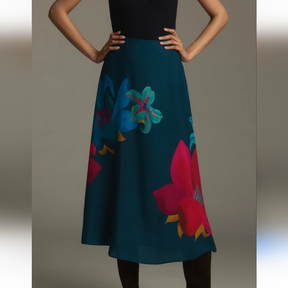 NWT FARM Rio for Anthropologie Tropical Maxi Skirt Size X- Small - Picture 1 of 9